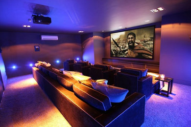 This is an example of a contemporary home cinema in Other.