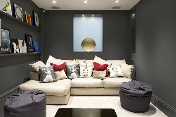 Contemporary Home Theater by Design Box London