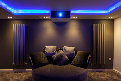 Inspiration for a modern home cinema in Cheshire.