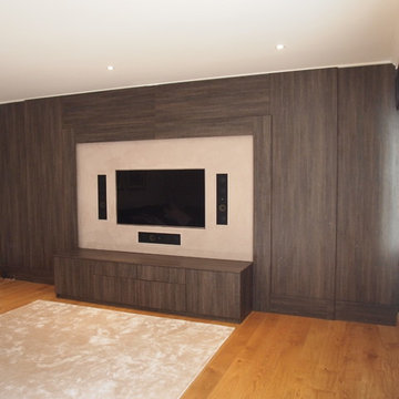 Dual purpose TV and Cinema room, Wenge wall and cabinet, Surrey