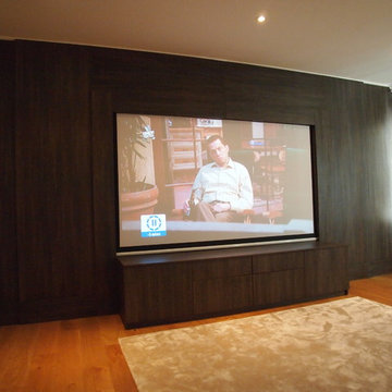 Dual purpose TV and Cinema room, Wenge wall and cabinet, Surrey