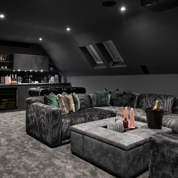 Industrial Cinema Bar for Newly Built Home, Buckinghamshire