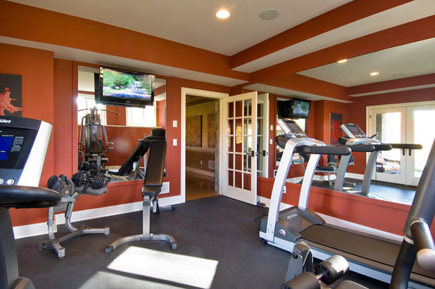 Traditional Home Gym by Witt Construction