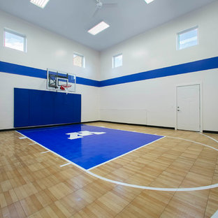 Idee per un ampio campo sportivo coperto con pareti multicolore