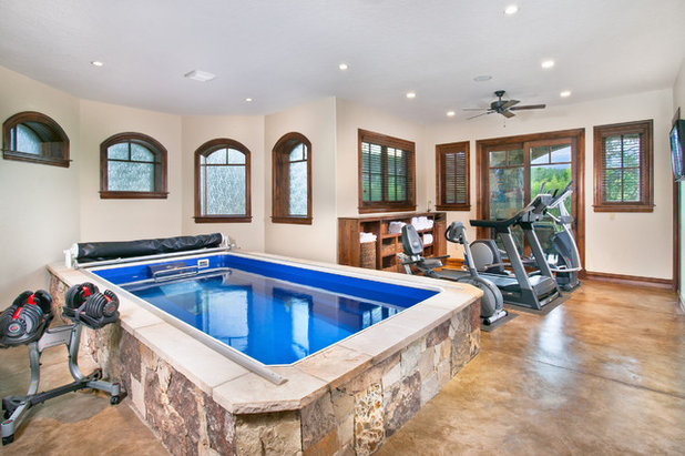 Traditional Home Gym by Pinnacle Mountain Homes