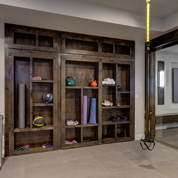 Basement Gym with Hidden Bookcase closed