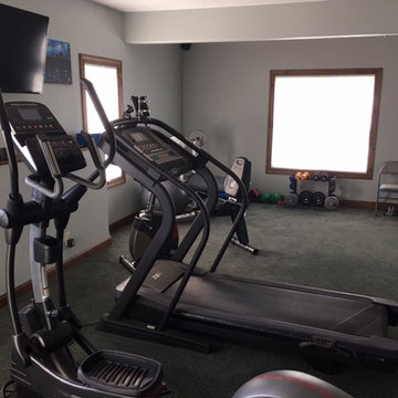 Basement workout room installed in newly constructed home