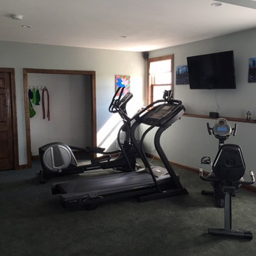 Basement workout room installed in newly constructed home