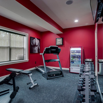 75 Home Gym with Red Walls Ideas You'll Love - May, 2023 | Houzz