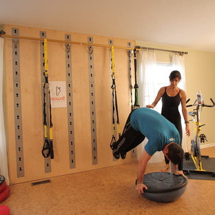 Ispirazione per una palestra in casa bohémian