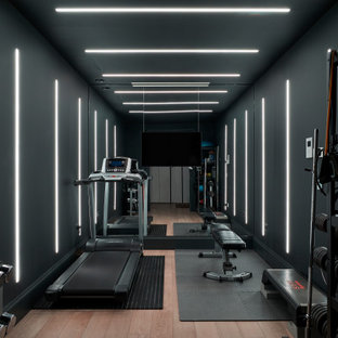 Contemporary home gym in London.