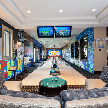 Home Bowling Alley for New York Yankee Baseball Player's Recreation Room