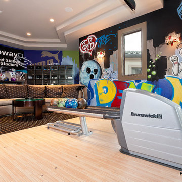 Home Bowling Alley for New York Yankee Baseball Player's Recreation Room