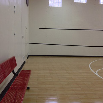 Home Gym Basketball Court with Glass Block Windows Columbus Ohio