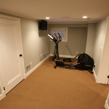 Home gym in Lower Level