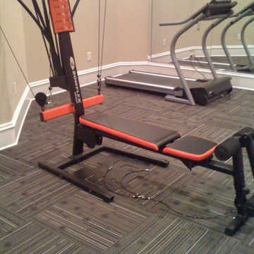 Home Gym with Commercial Carpet Squares