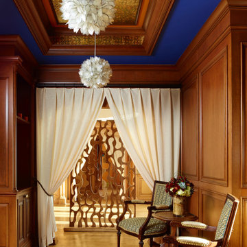 Home Library Turned India Inspired Yoga Studio