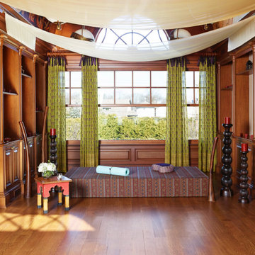 Home Library Turned India Inspired Yoga Studio