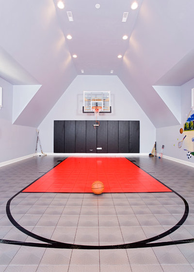 Contemporary Home Gym by Siena Custom Builders, Inc.