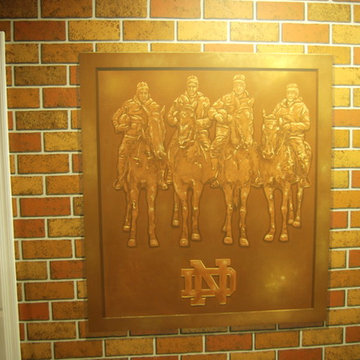 Notre Dame Locker Room Murals hand-painted in a Home Gym in by Tom Taylor
