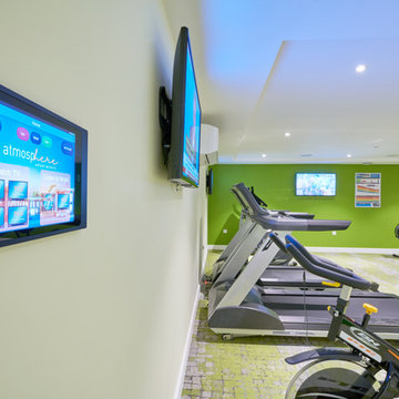 Easy to use controls for entertainment in the private gym