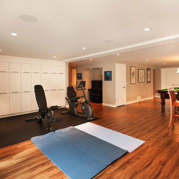 Recreation Room With Home Gym