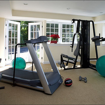 Basement Exercise Room with Above Ground Windows