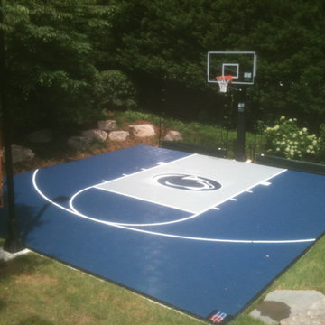 Residential 30'x30' half-court with Penn State logo