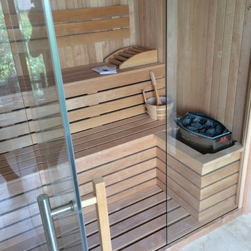 Sauna lambrisata anin 2.32x1.55 m, client T. A. Corbeanca
