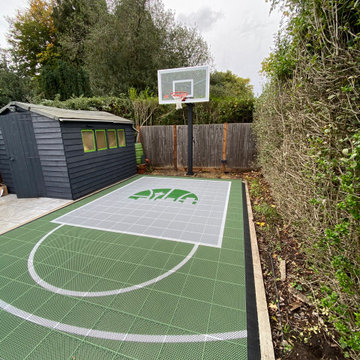 Seattle Supersonics custom garden basketball half court with Goalrilla CV54