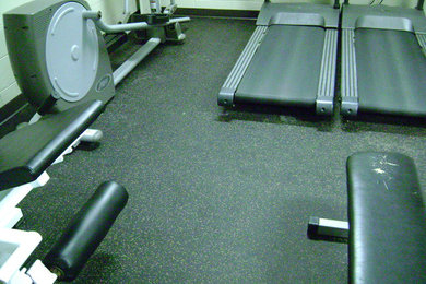 Home weight room - large modern home weight room idea in Birmingham