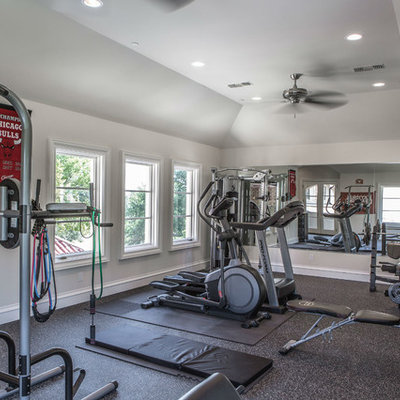 Home gym - transitional home gym idea in Dallas