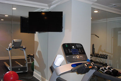 This is an example of a modern home gym in New York.