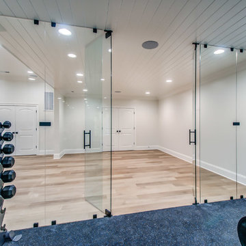 Workout room with glass wall and door