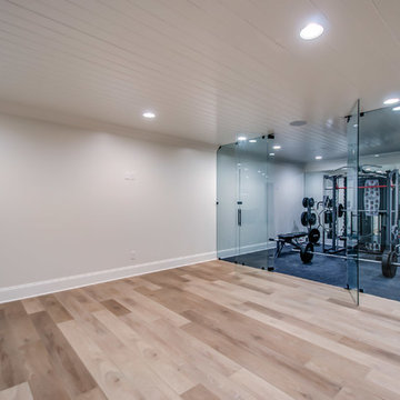 Workout room with glass wall and door