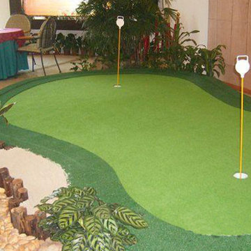 a indoor putting green