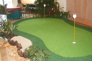 a indoor putting green