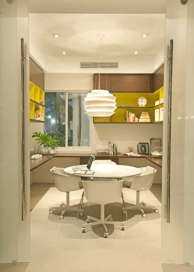 Midcentury Home Office by DKOR Interiors Inc.- Interior Designers Miami, FL