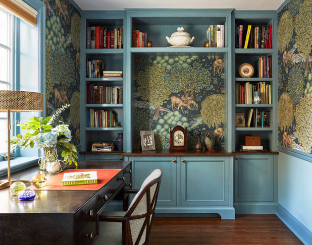 Transitional Home Office by Tina Dann-Fenwick Interiors
