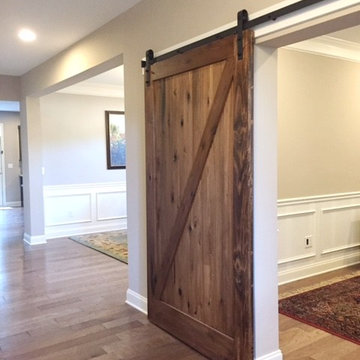 Adding interior wall with added barn door to create office