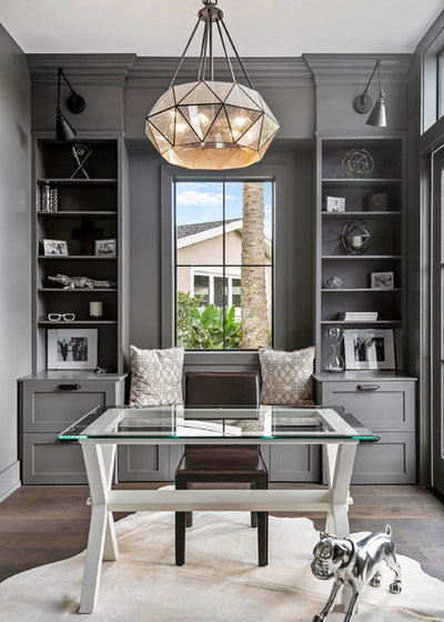 Transitional Home Office by M. Lahr Homes