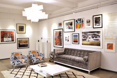 ニューヨークにあるコンテンポラリースタイルのおしゃれなホームオフィス・書斎の写真