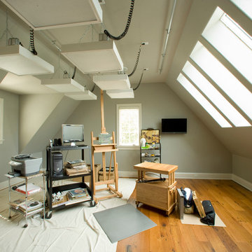 Artist's Studio with Reclaimed Wood Floor
