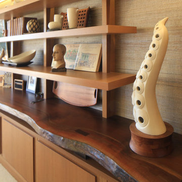 Asian Influence Home Office and Guest Bedroom with En Suite Bathroom