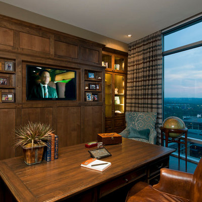 Example of a trendy freestanding desk home office design in Austin