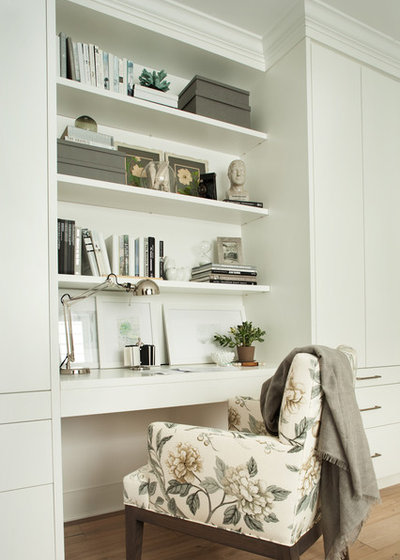 Transitional Home Office by Kelly Deck Design