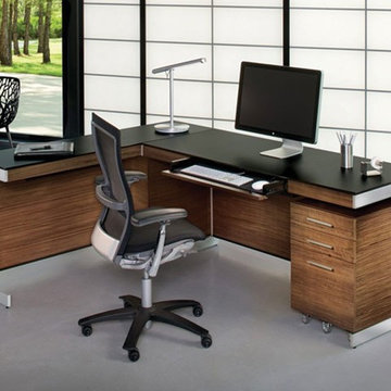 BDI SEQUEL Low Mobile File Pedestal-Natural Walnut