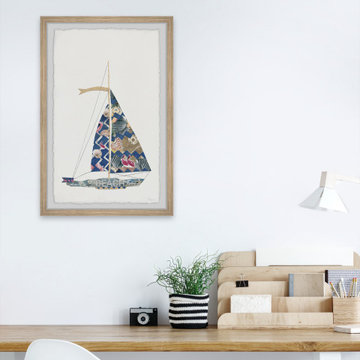 "Beach Sailing" Framed Painting Print