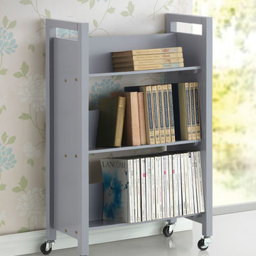 Berton Bookshelf Cart in Gray