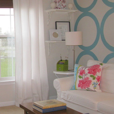 Home office - eclectic home office idea in Philadelphia with white walls